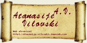 Atanasije Vilovski vizit kartica